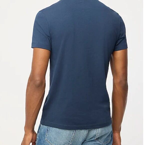 J. Crew Factory 53623 Cotton-blend washed jersey pocket tee Navy NWT - Picture 4 of 9